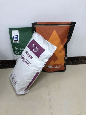 ফ্লেক্সো প্রিন্টিং পদ্ধতি 25 কেজি পিনচ বটম পেপার ব্যাগ কাস্টম ক্ষমতা গ্রহণ