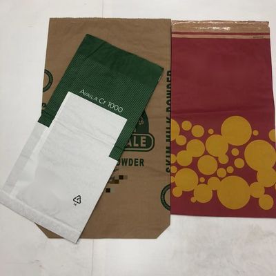 সাদা বা বাদামী তাপ সীল কাগজ ব্যাগ কাস্টমাইজড বেধ মাল্টিওয়াল Kraft কাগজ ব্যাগ
