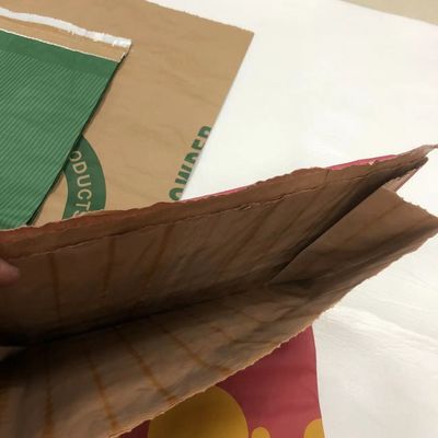 কাস্টমাইজড লোগো তাপ সীল কাগজ ব্যাগ হোয়াইট ব্রাউন মাল্টিওয়াল কাগজ ব্যাগ
