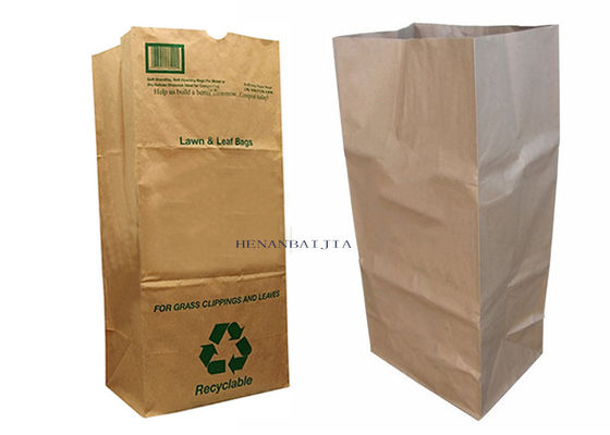 বড় ব্রাউন 4ply পেপার লন এবং লিফ ব্যাগ পলি লাইনযুক্ত ওয়েট বর্জ্য কাগজ প্রত্যাখ্যান ব্যাগ